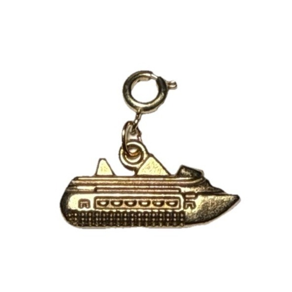 Diamonds‎ Intl Cruise Ship Charm Gold Tone Spring Ring J-10C